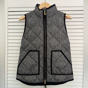 J. Crew Black and White Herringbone Vest Size S
